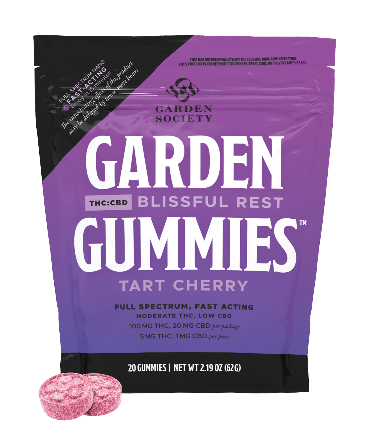 Garden Society Tart Cherry Gummies (5:1 THC:CBD)