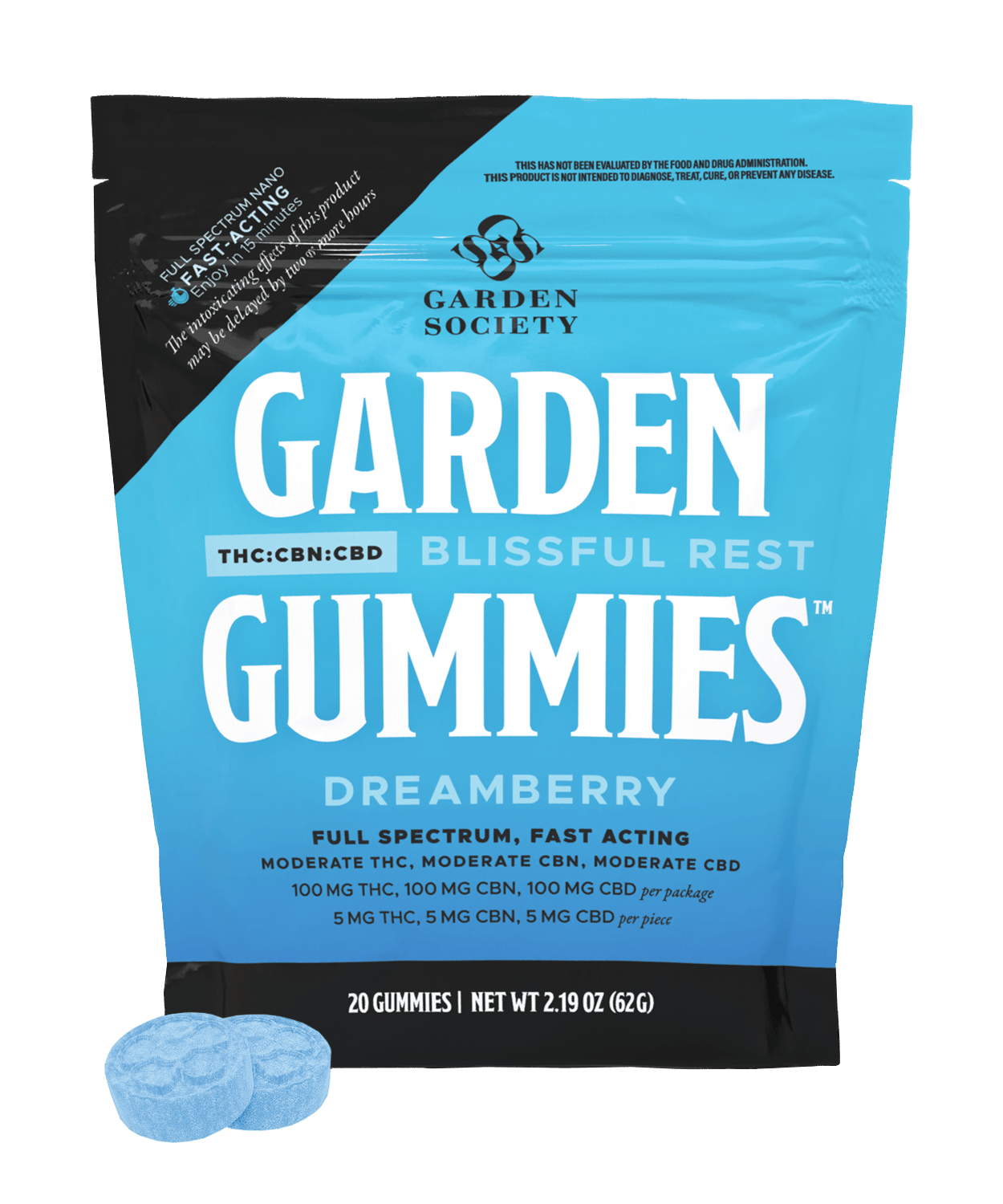 GARDEN SOCIETY Dreamberry: Garden Society Dreamberry CBN CBD 1:1:1 Gummies (1:1:1: CBN:CBD:THC)