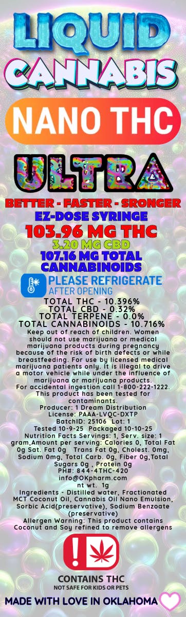 Thc Ultra 103.96% Thc Syringe