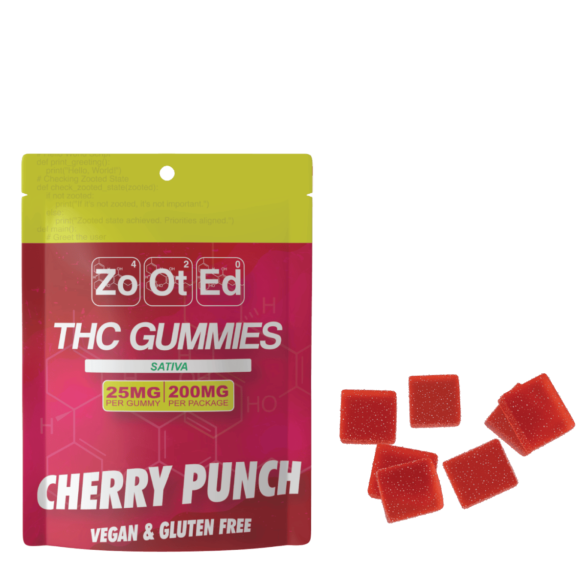 Cherry Punch Infused Gummies | 200mg | 8ct | 25mg ea by Zooted Brandz - MI