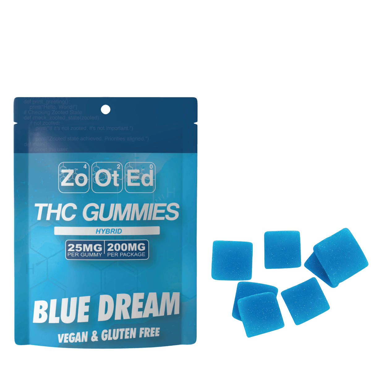 Blue Dream Infused Gummies | 200mg | 8ct | 25mg ea by Zooted Brandz - MI
