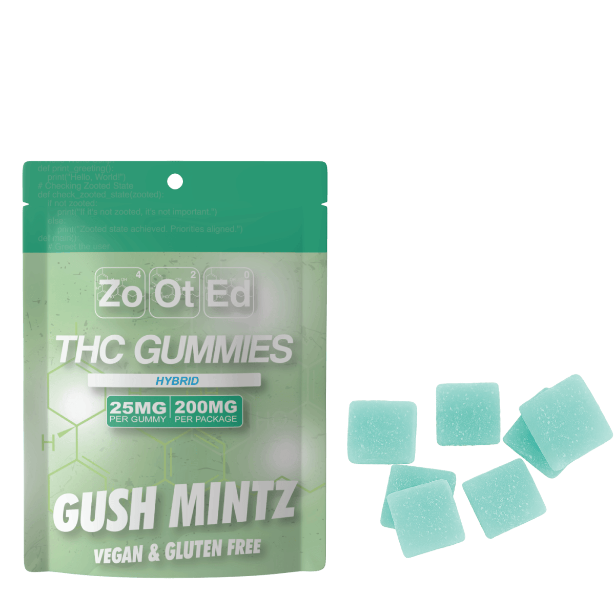 Gush Mintz Gummies | 200mg | 8ct | 25mg/ea