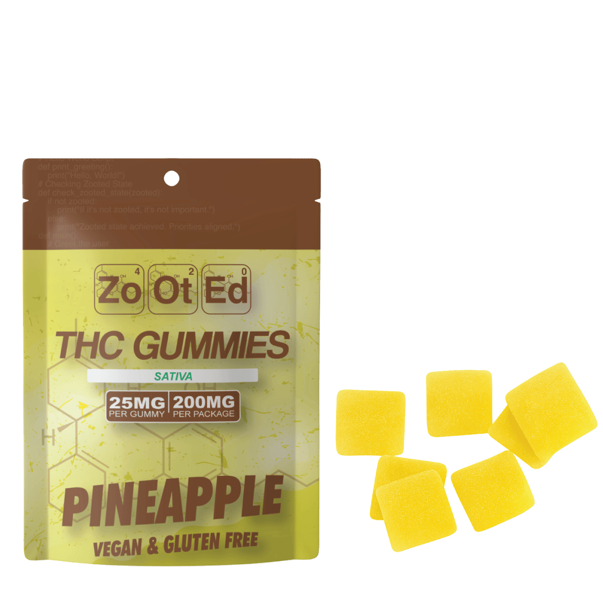 Pineapple Gummies | 200mg | 8ct | 25mg/ea