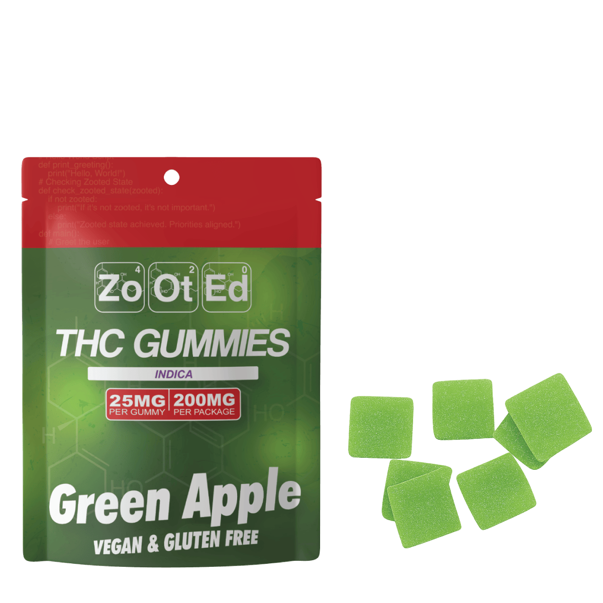 Green Apple Gummies | 200mg | 8ct | 25mg/ea