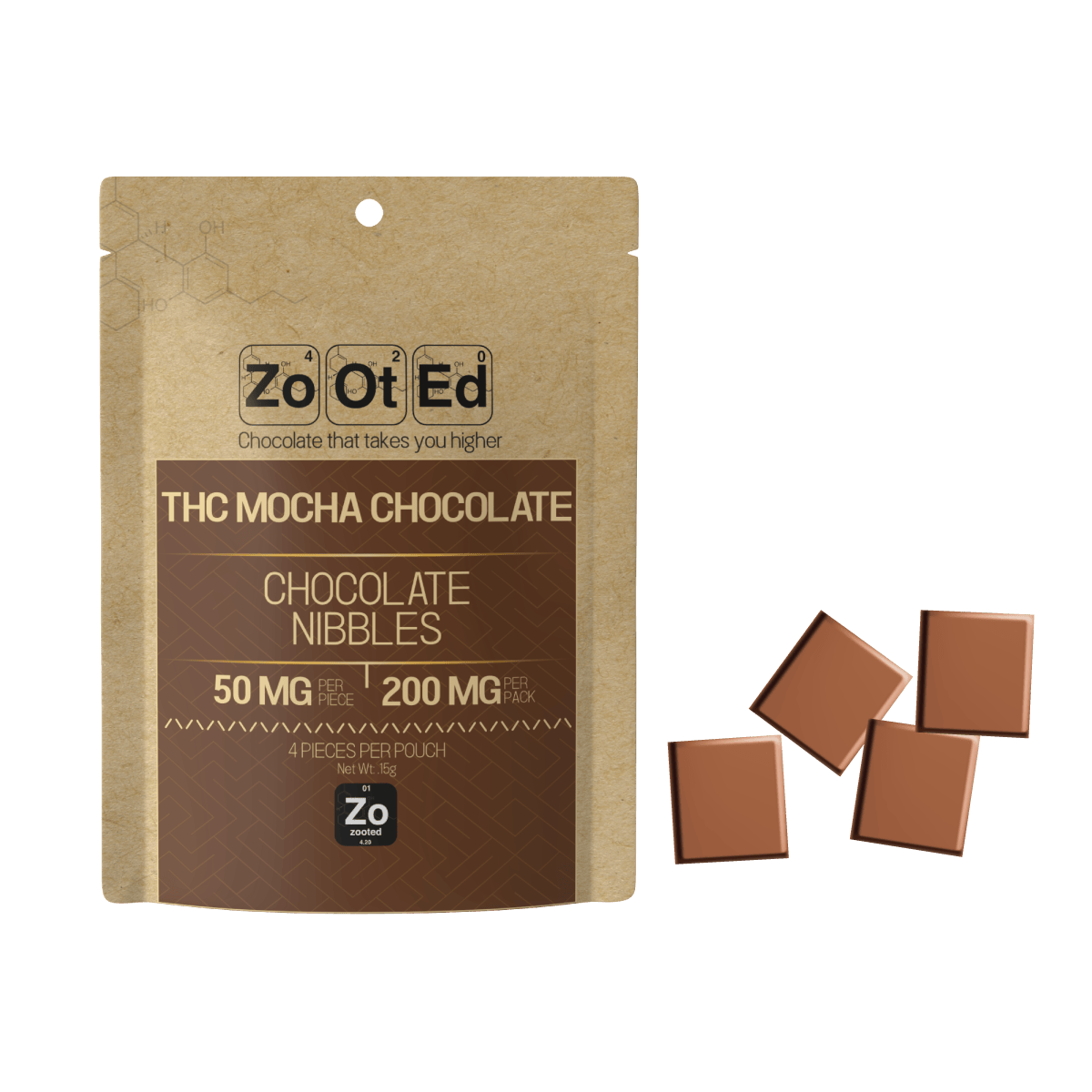 Mocha Nibbles | Infused Chocolate Bites | 200mg | 4ct | 50mg ea