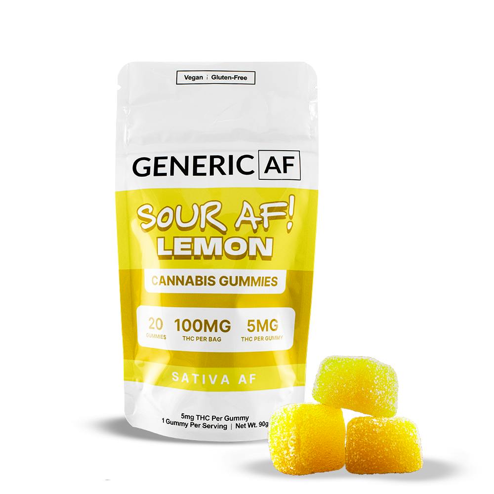 Sour AF Lemon | Generic Gummies | 20-Pack | 100mg - Generic AF