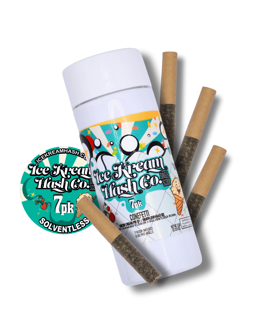 IKHCO | Conefetti | Rosin Infused PRJ | Single Scoop 7pk | 3.5g by Ice Kream Hash Co.