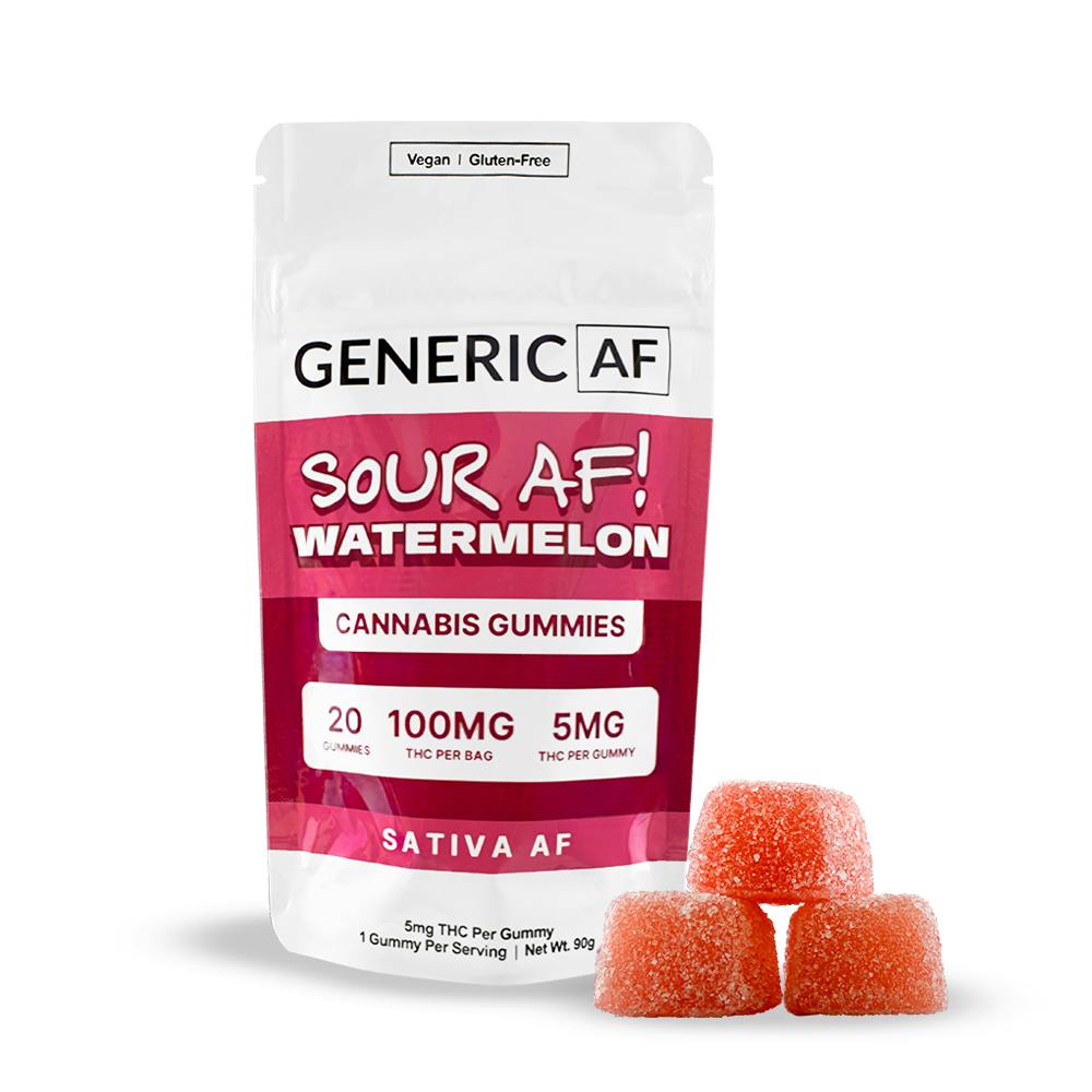 Sour AF Watermelon | Generic Gummies | 20-Pack | 100mg at Altitude Ithaca
