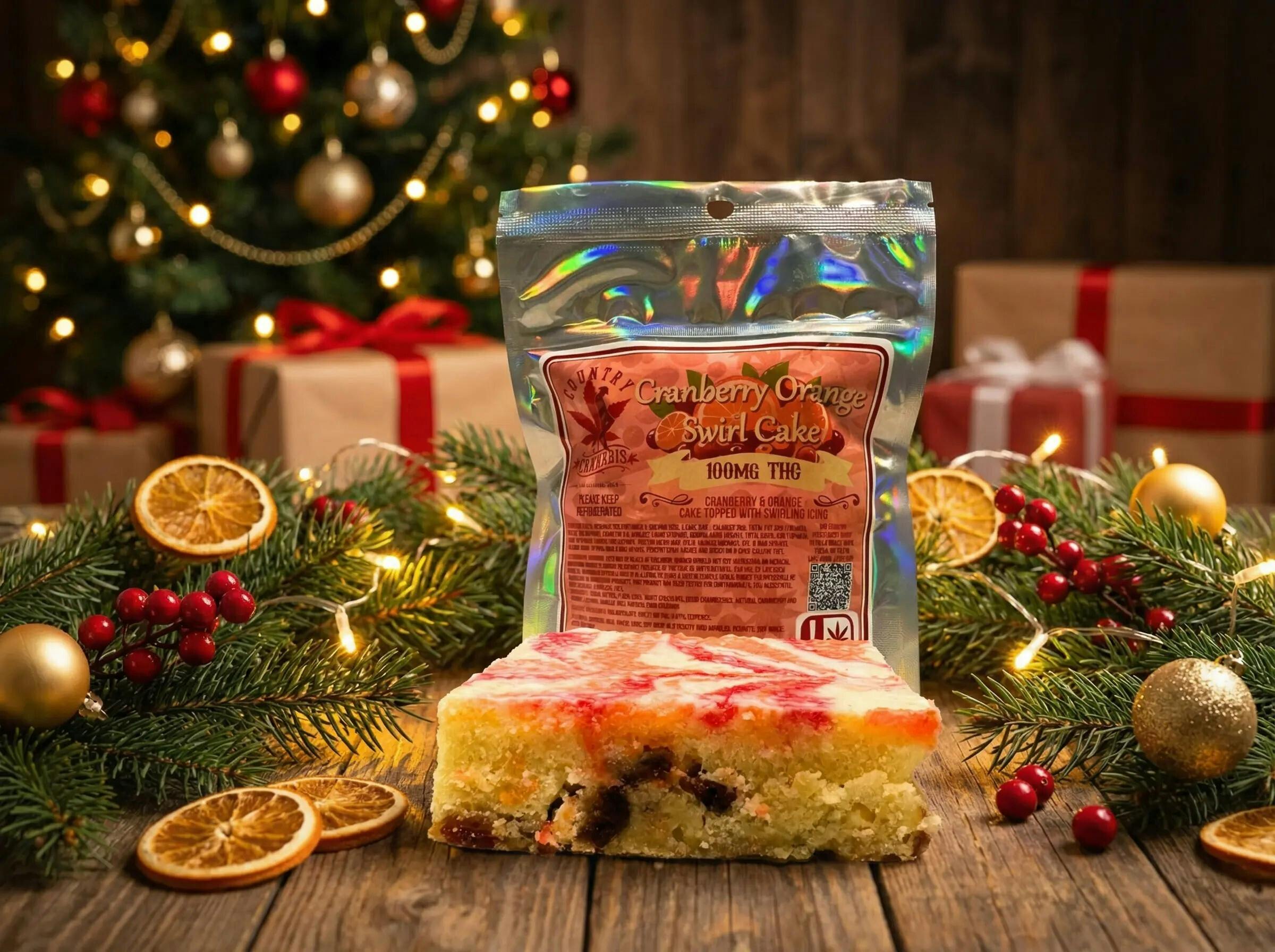 Cranberry Orange Swirl Cake Bar | 100MG by Country Cannabis