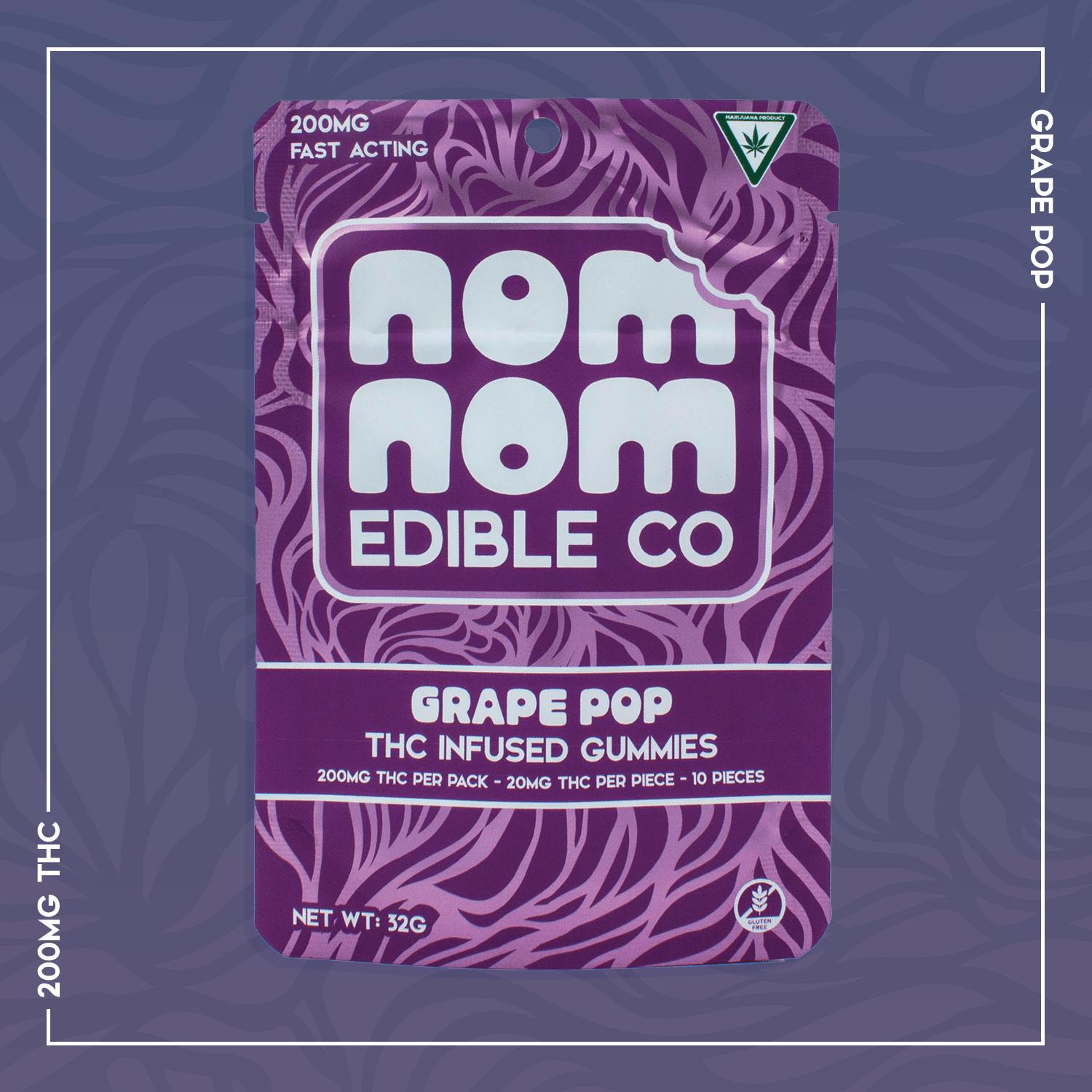 Nom Nom Gummies | Grape Pop | 200mg