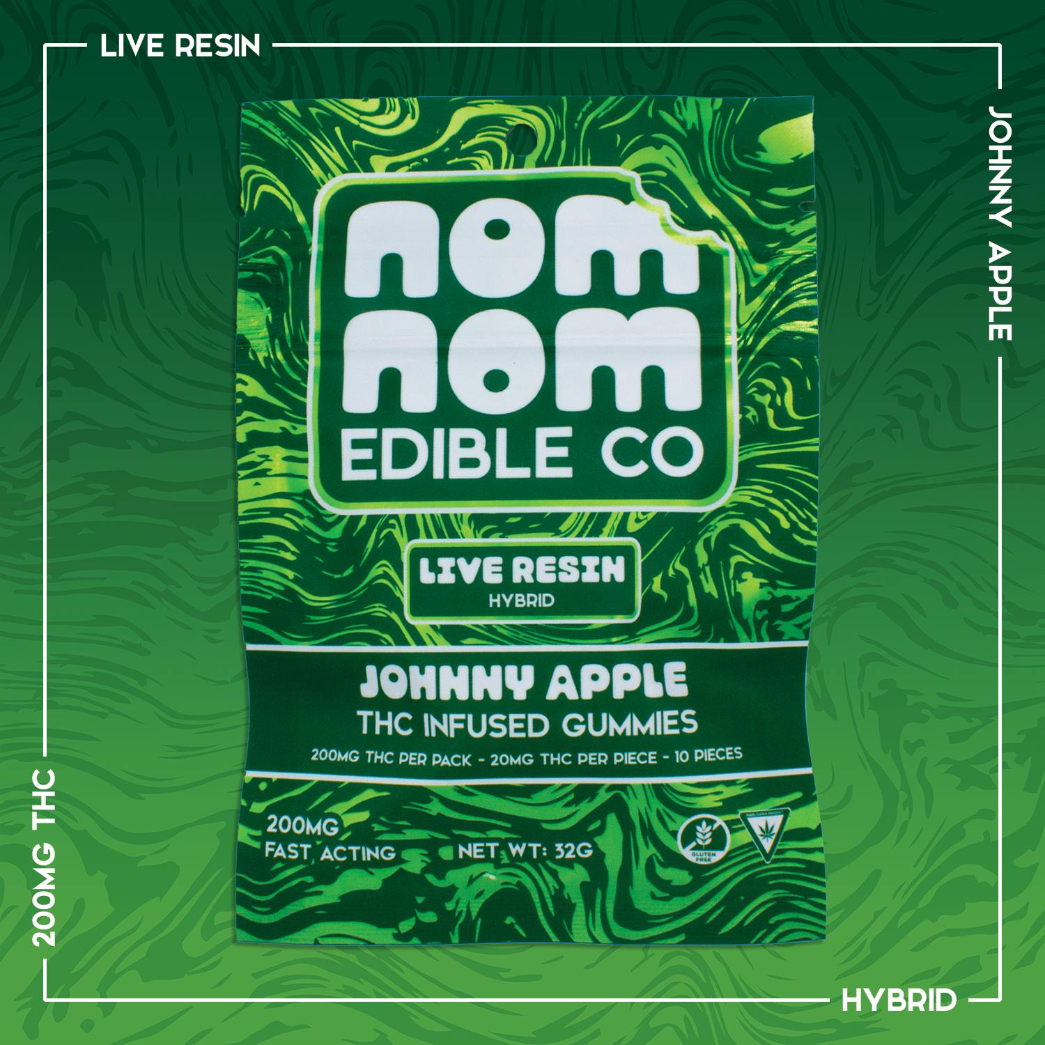 Nom Nom LR Gummies | Johnny Apple | 200mg