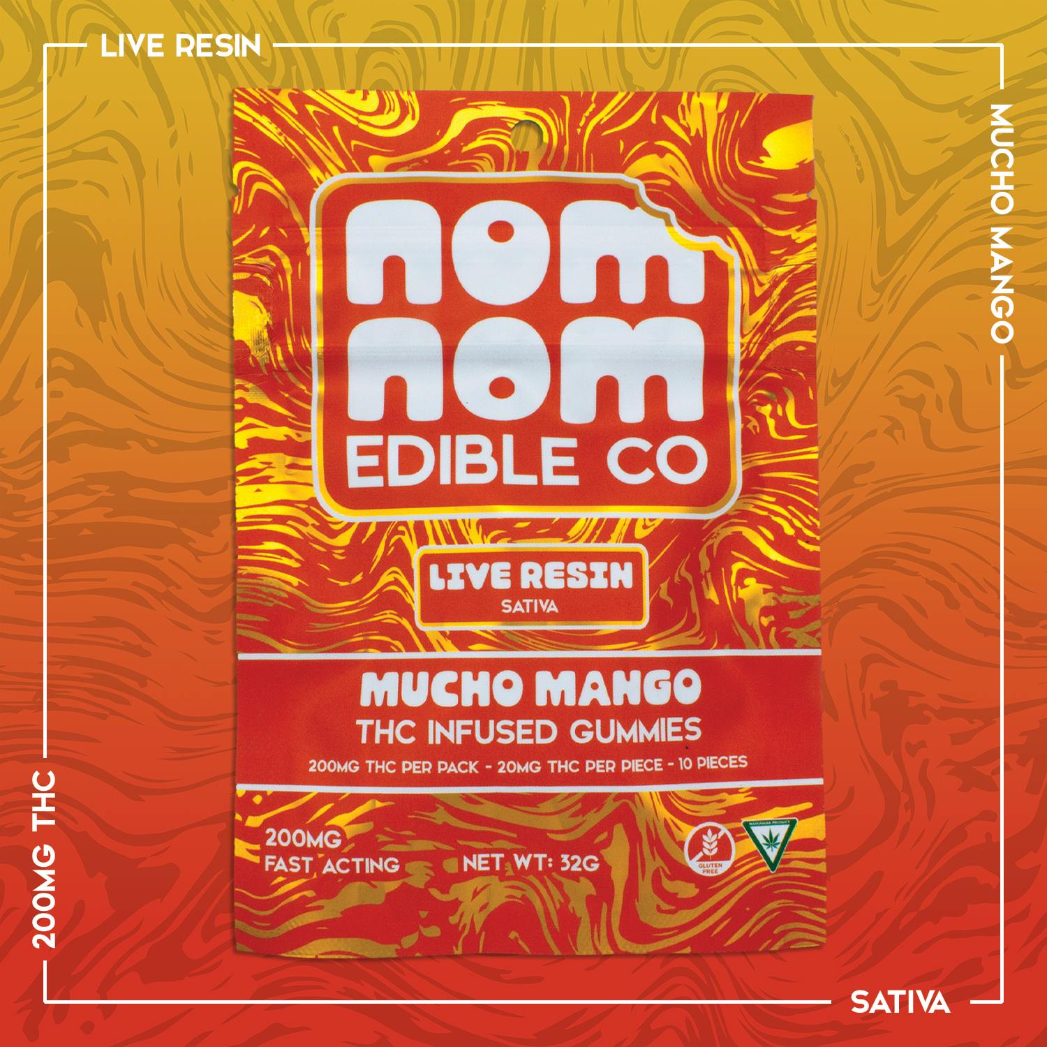 Nom Nom LR Gummies | Mucho Mango | 200mg