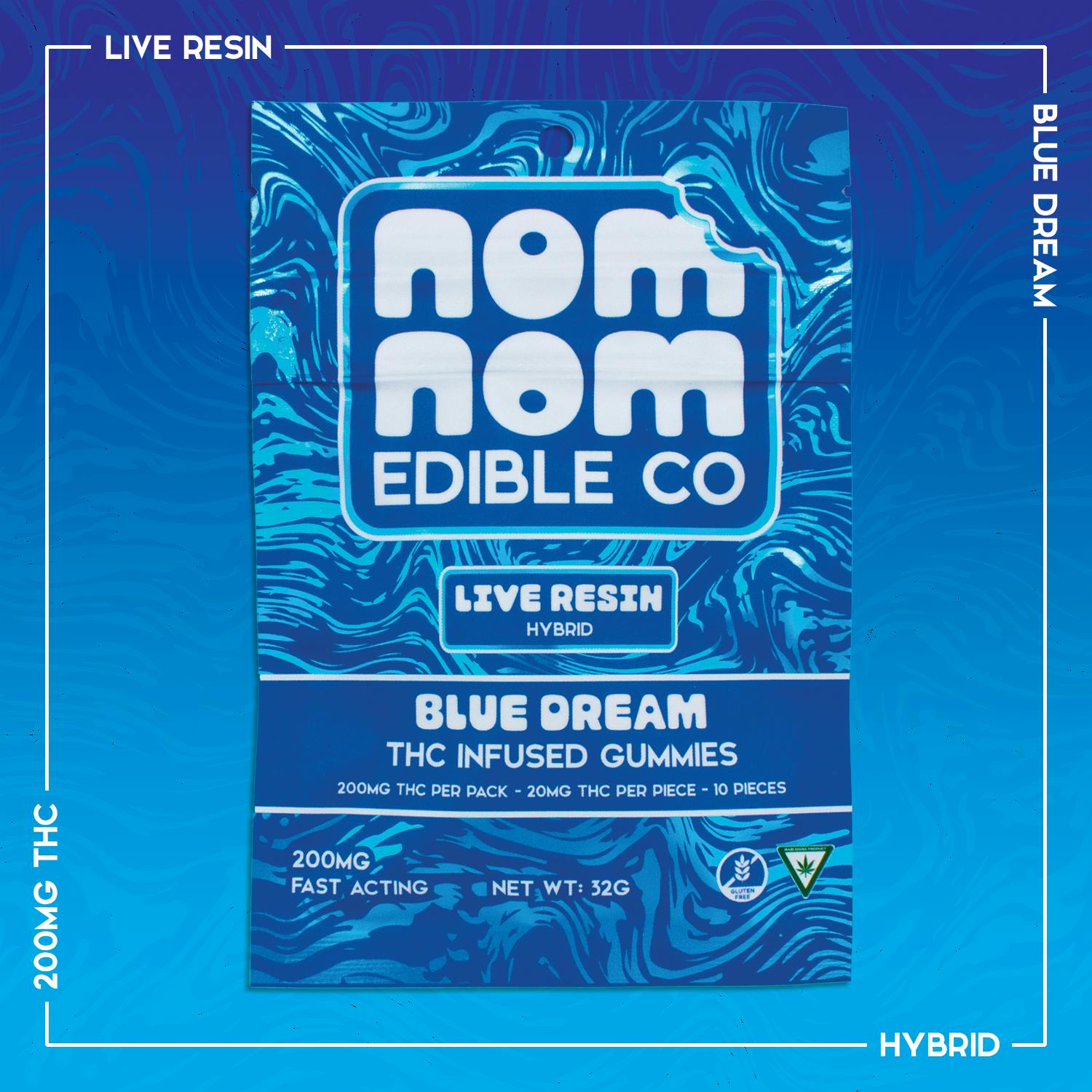 Nom Nom LR Gummies | Blue Dream | 200mg by Nom Nom Edible Co