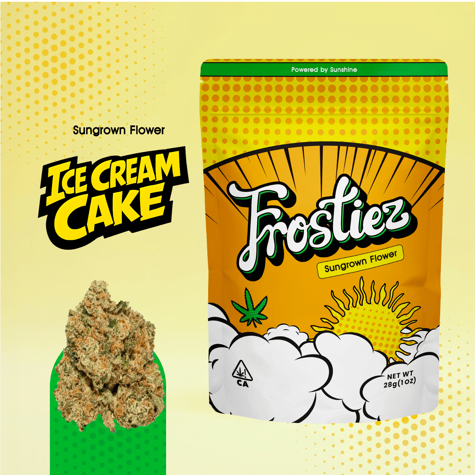 Ice Cream Cake SunGrown Flower - 28g - Hybrid - New Drop - Frostiez