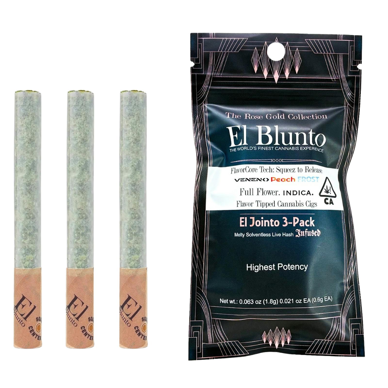 El Blunto El Jointito FlavorCore - Veneno Peach Frost - Hash Infused - 3pk x .6g