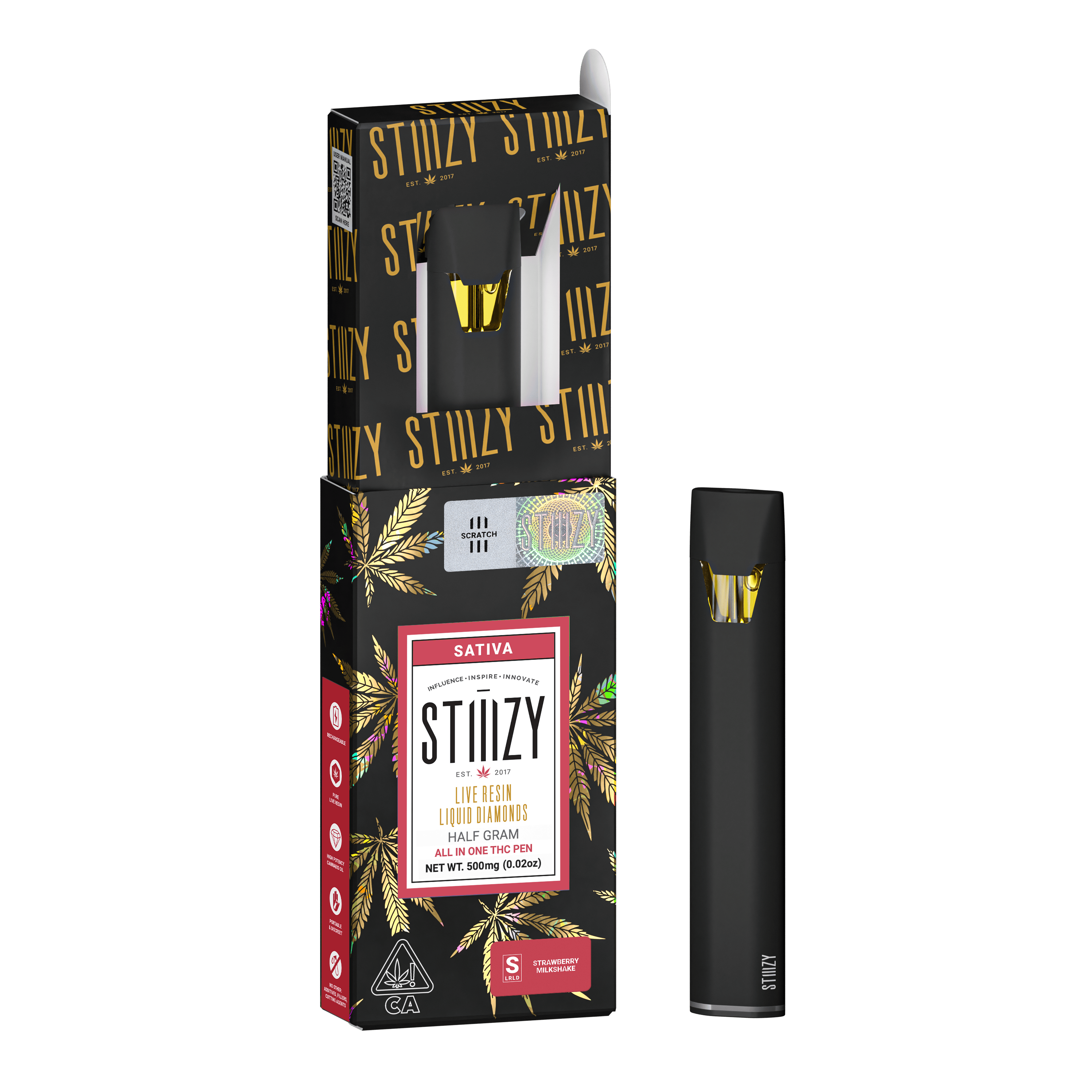 STIIIZY Vape - STRAWBERRY MILKSHAKE .5G LQD All-In-One — All-In-One