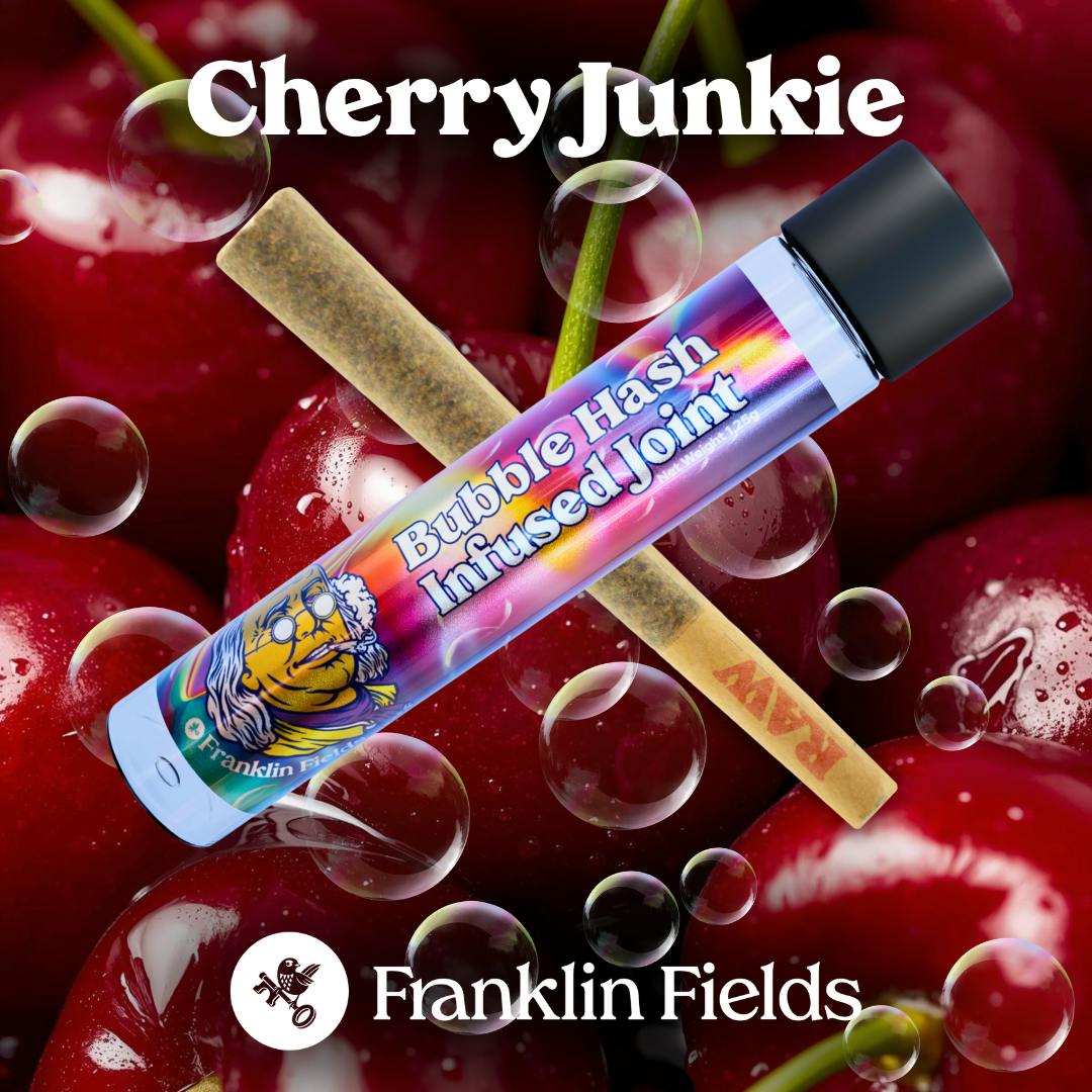 Bubble Hash Infused Pre Roll Cherry Junkie 1.25g by Franklin Fields