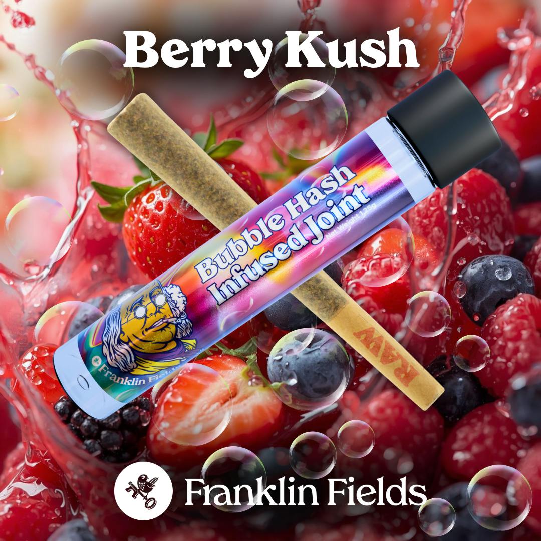 Bubble Hash Infused Pre Roll Berry Kush 1.25g by Franklin Fields