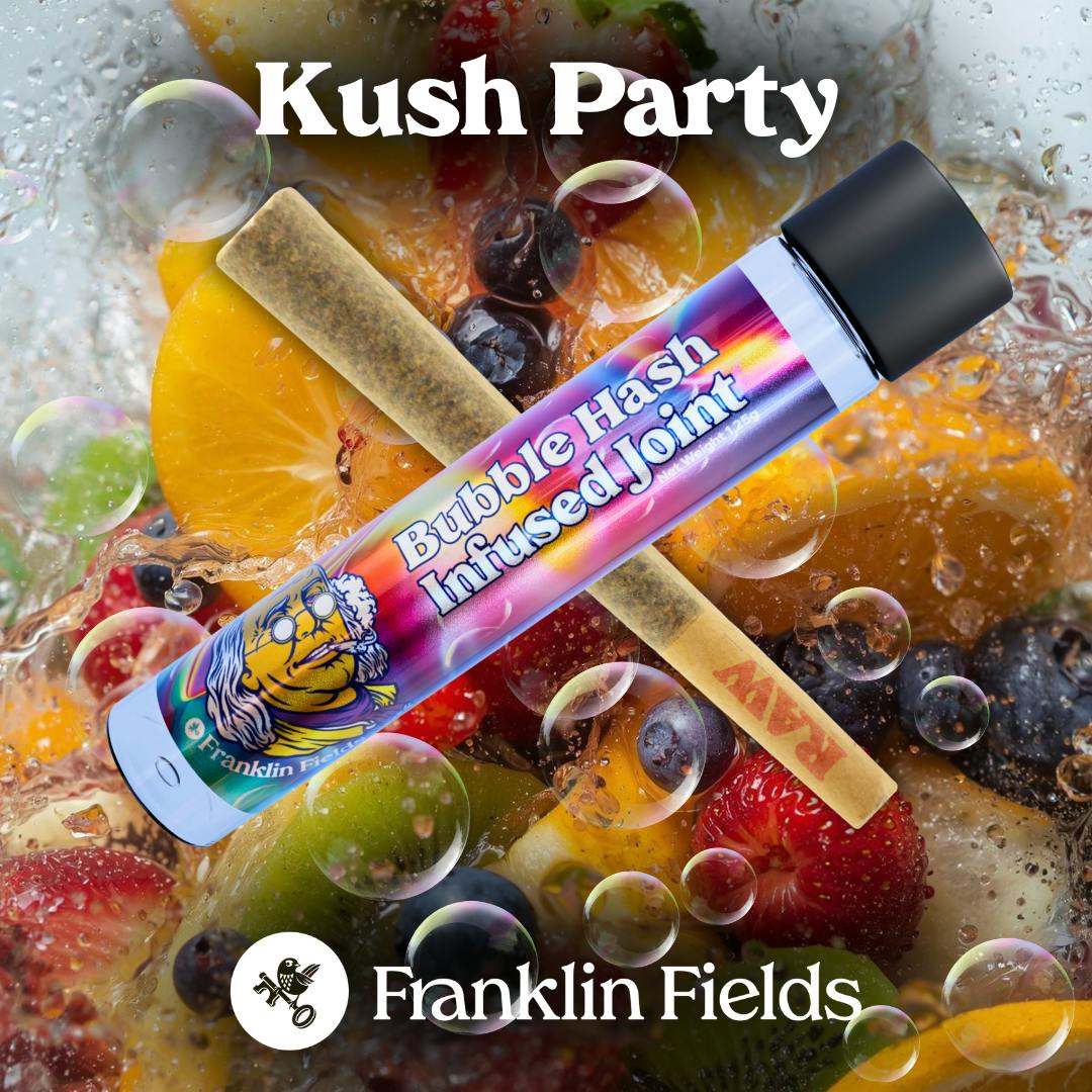 Bubble Hash Infused Pre Roll Kush Party 1.25g by Franklin Fields