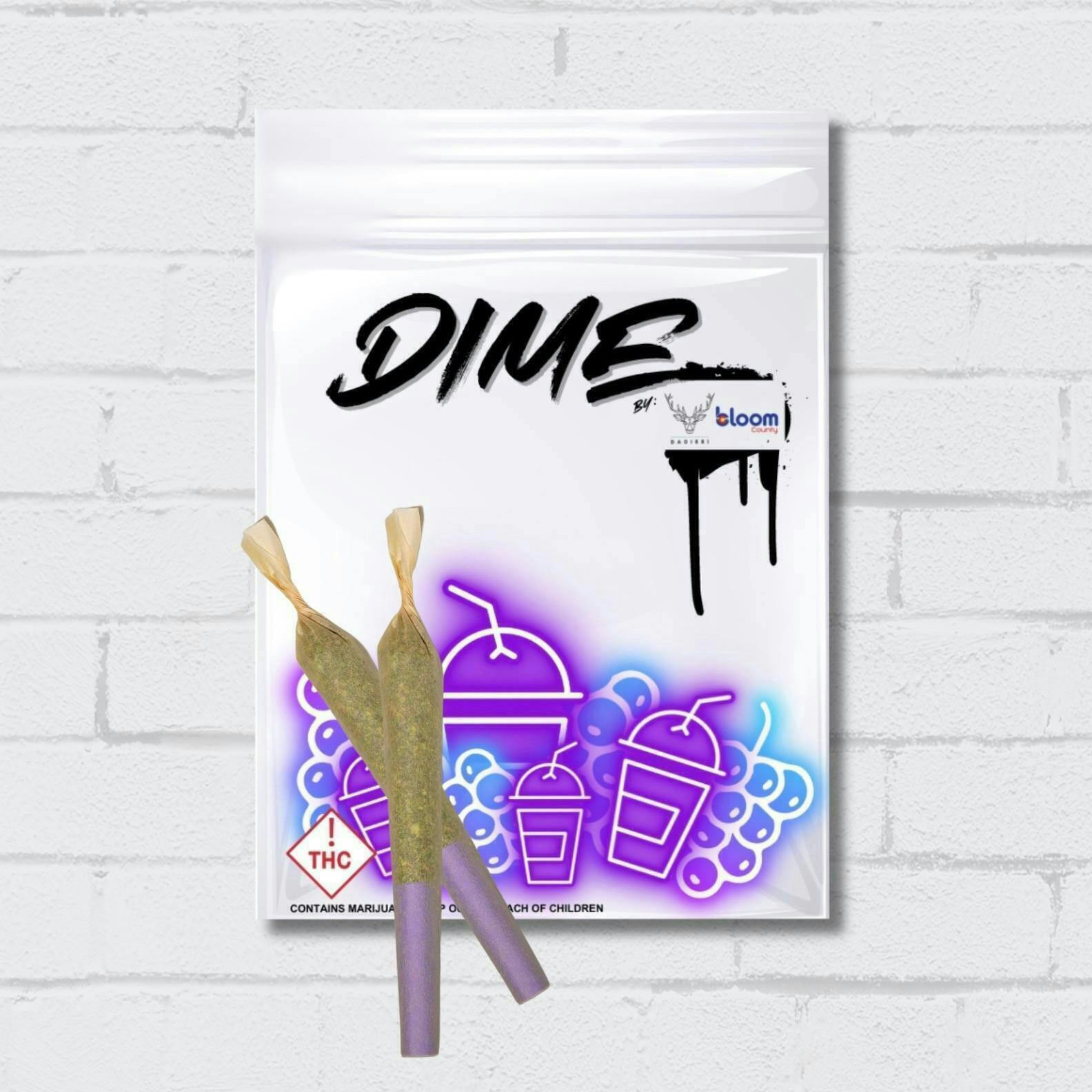 DADiRRi | DIME 1g Infused Pre-Roll | Purple Grape Slushie