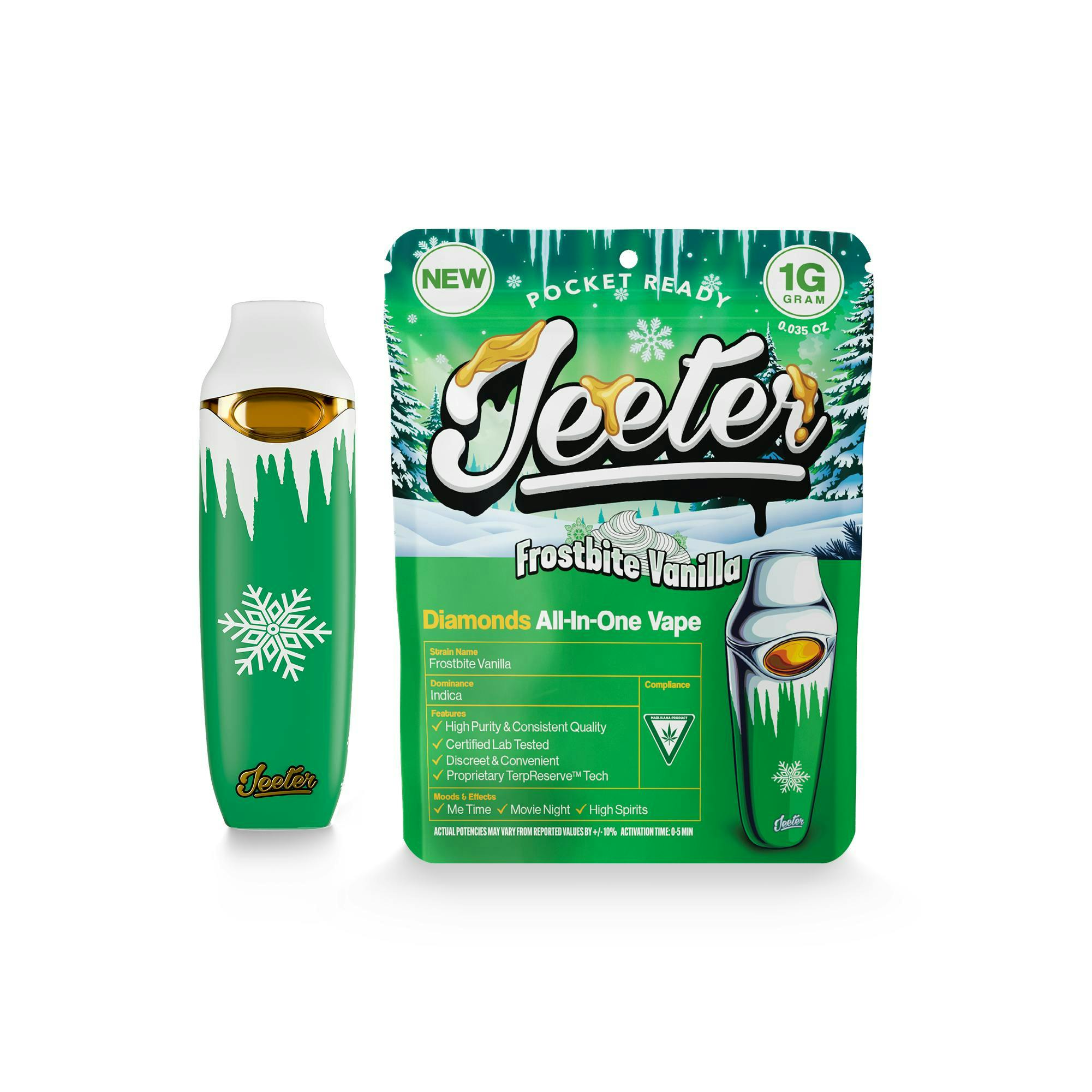 Jeeter | Frostbite Vanilla | Diamonds Disposable | 1g