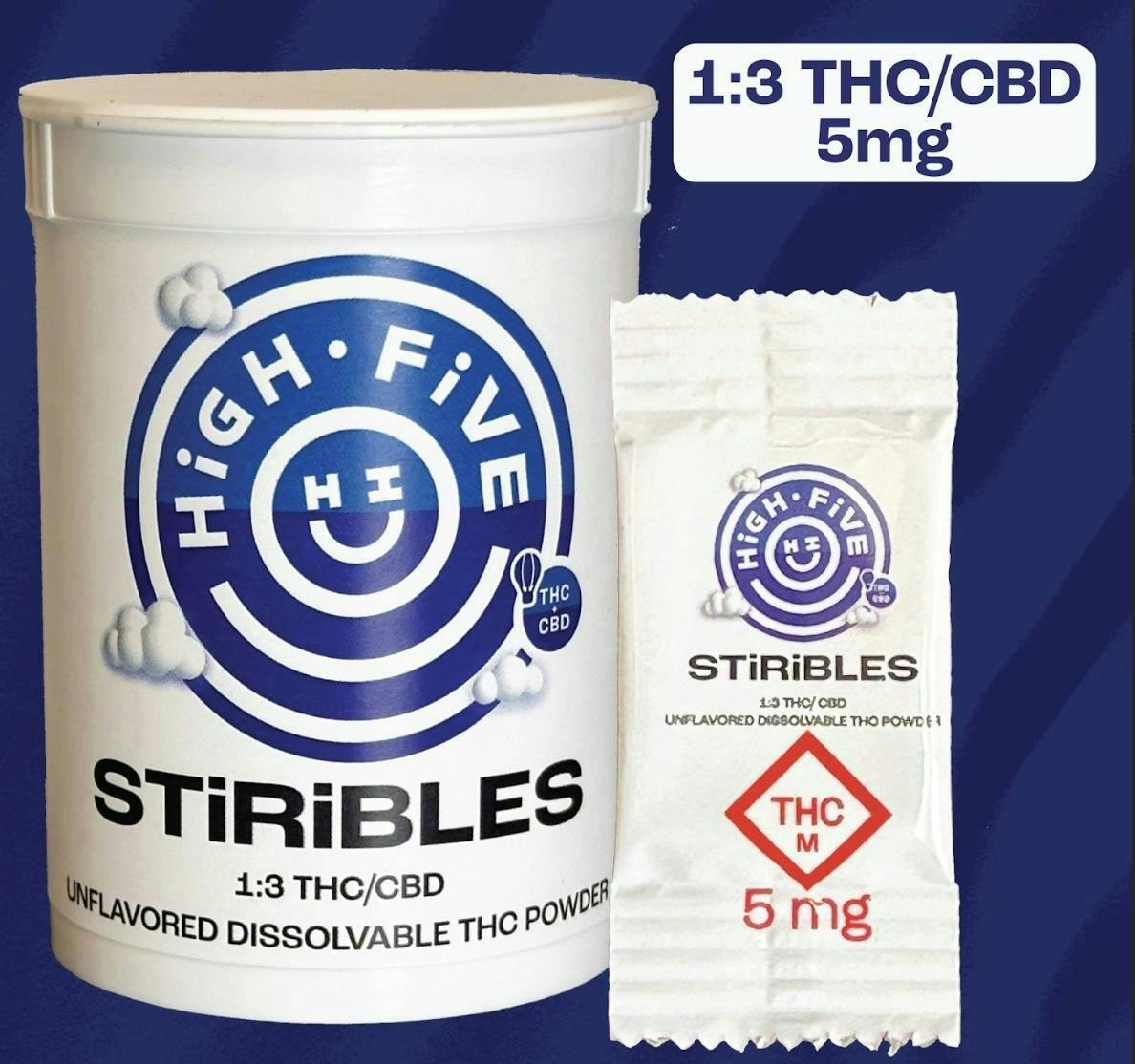 High Five | Unflavored | Stiribles 1:3 | 5mg