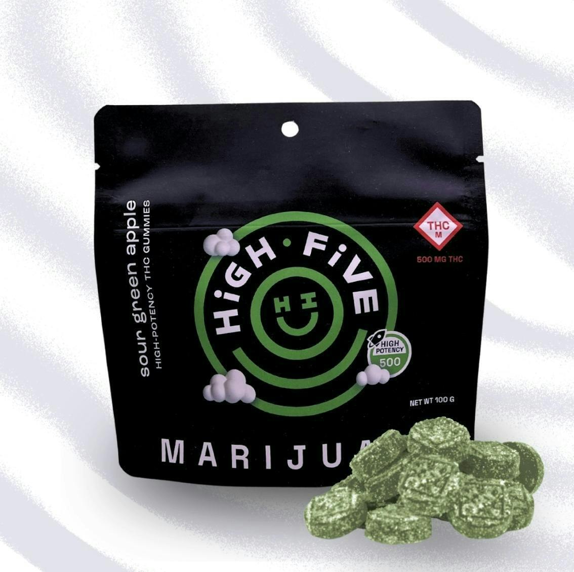 High Five | Sour Green Apple | Gummies | 500mg