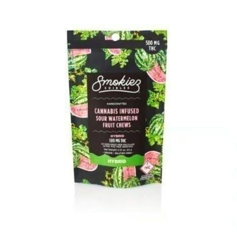 Sour Watermelon Gummies | 500mg | 10ct | 50mg/ea by Smokiez Edibles