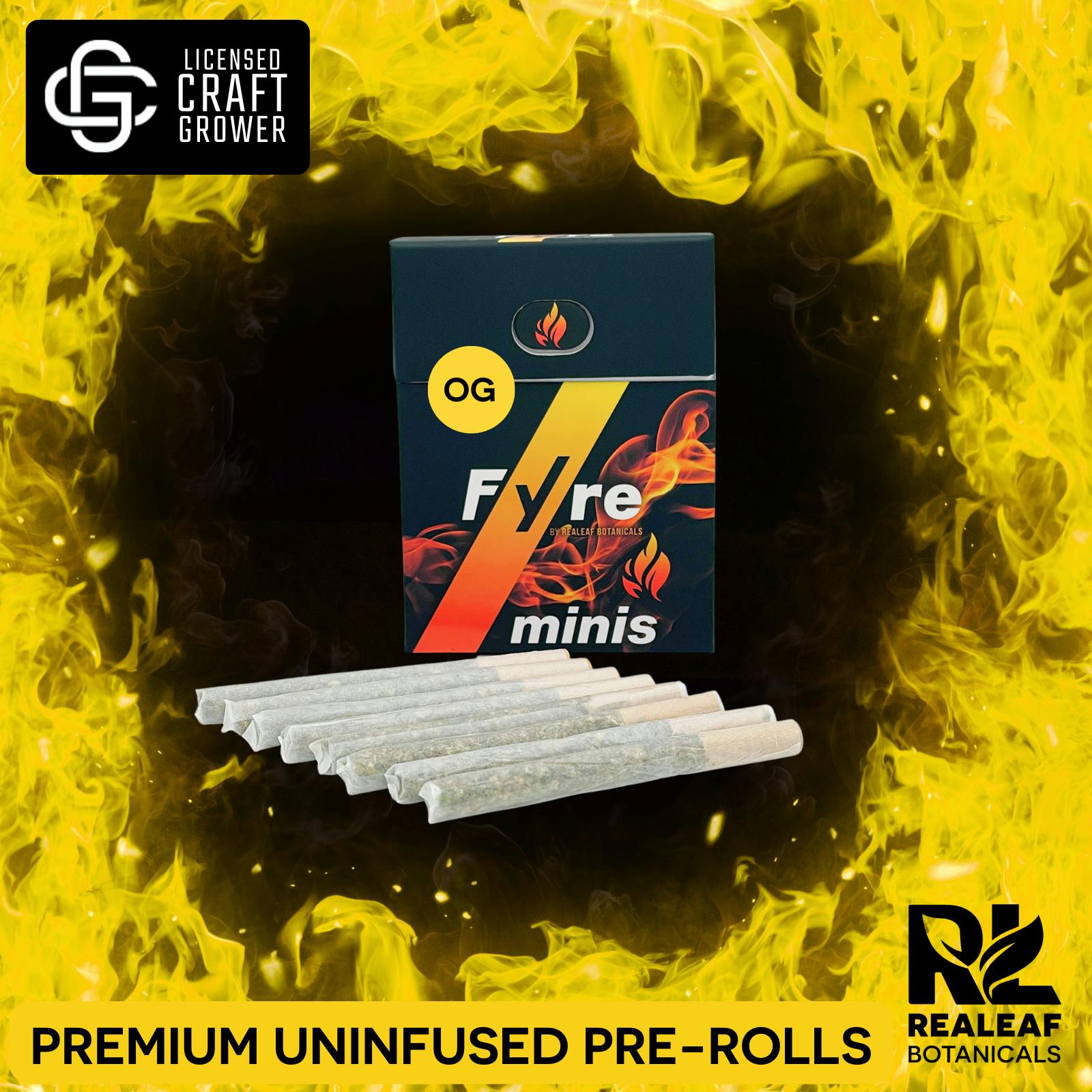 Fyre OG Mini Uninfused Grease Fire Pre-Rolls 8 - Pack 2.4g