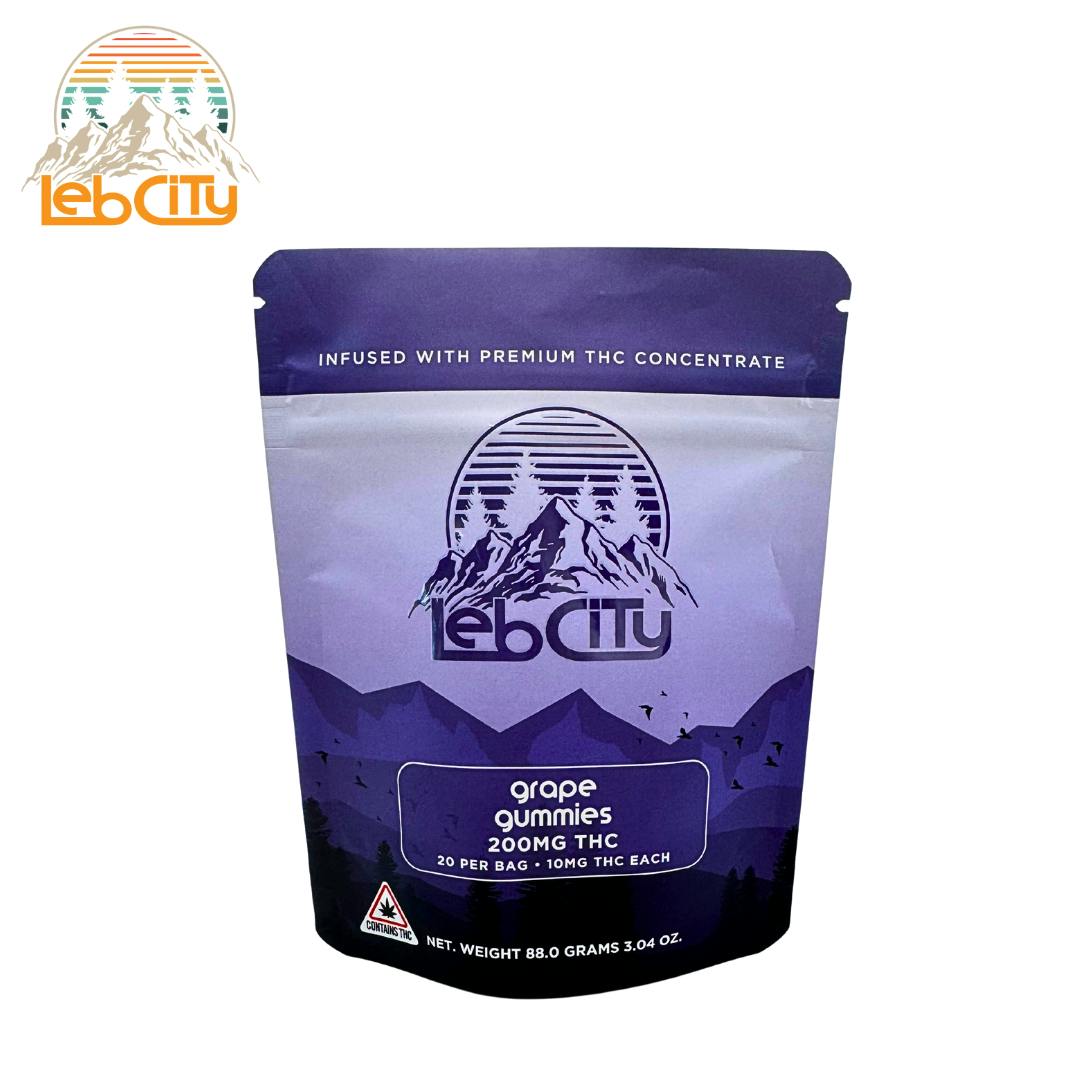 Grape 200 MG THC Infused Gummies by LebCity Extracts