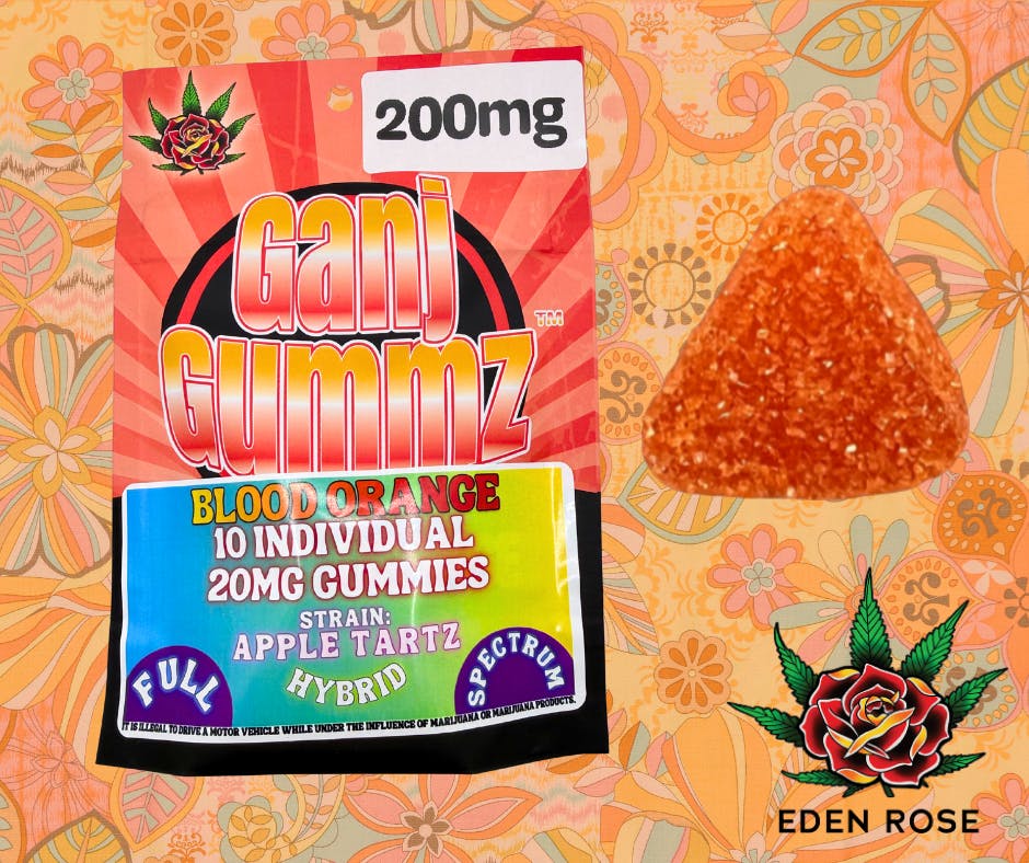 200MG Ganja Gummz: Full Spectrum - Blood Orange (Hybrid) - Eden Rose  Processing