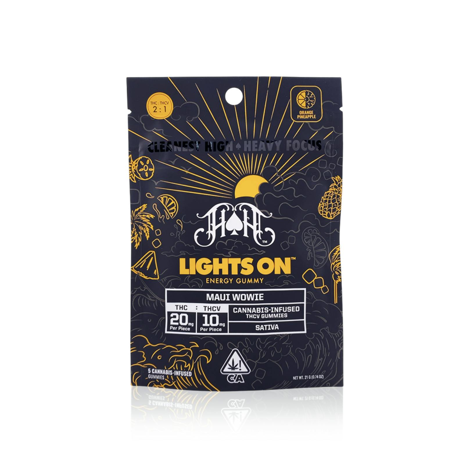 Maui Wowie | Sativa - Lights On THCV Energy Gummies -100mg THC |50mg THCV