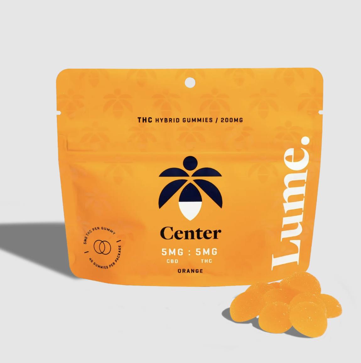 Center - Orange 1:1 Gummies 40X5mg by Lume Cannabis Co.