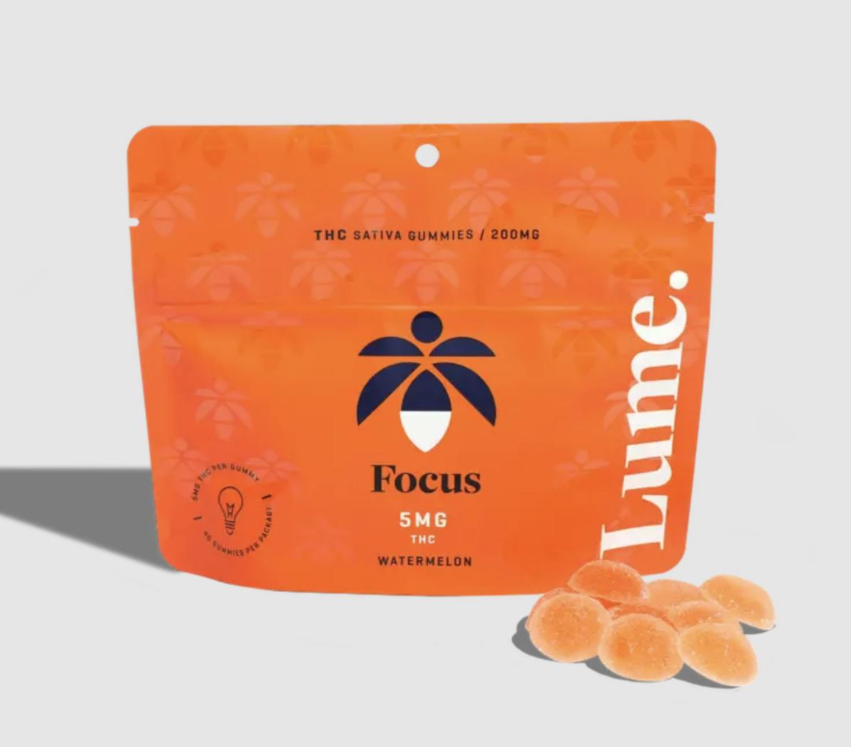 Focus Watermelon Gummies | 200mg | 40ct | 5mg/ea by Lume Cannabis Co.