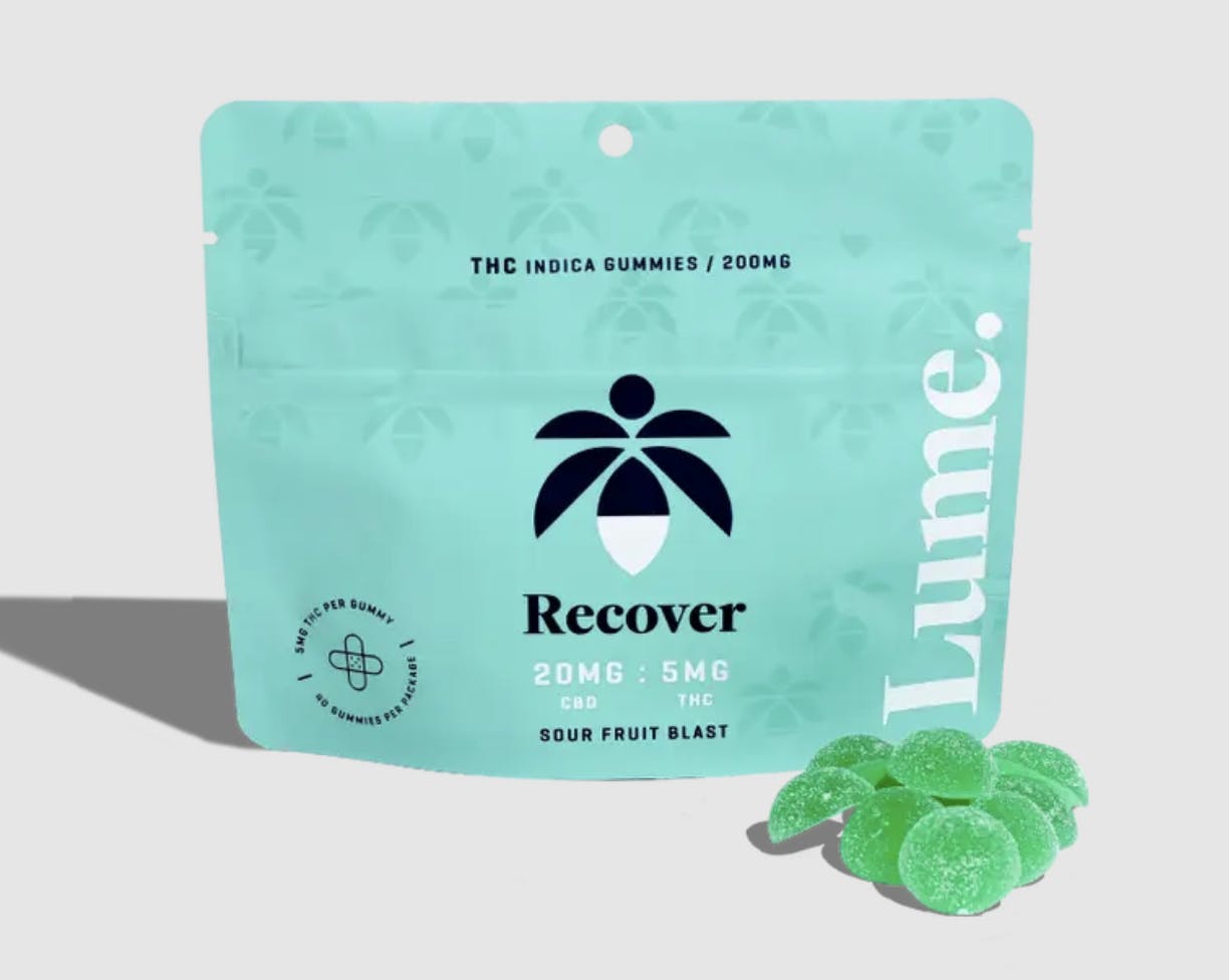 Recover (20:5) - Sour Fruit Blast CBD:THC Gummies 40X5mg by Lume Cannabis Co.