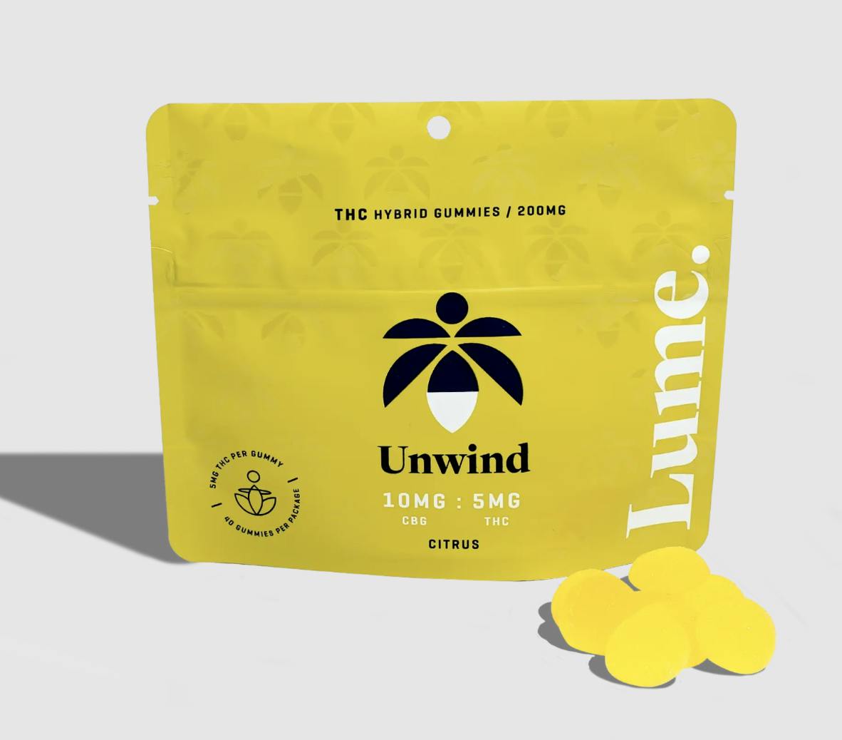 Unwind - Citrus Gummies 40X5mg by Lume Cannabis Co.