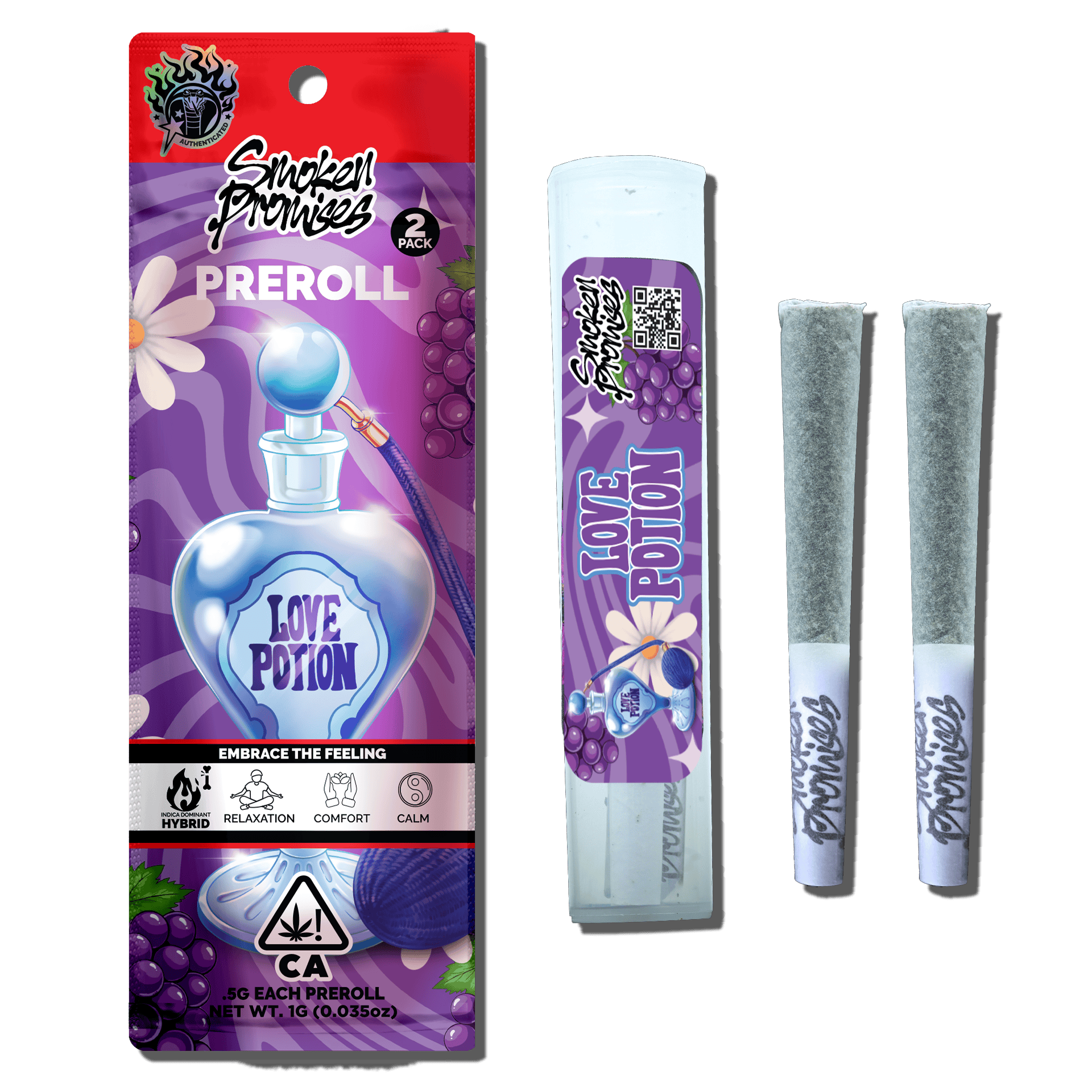 Love Potion | Pre Roll Pack | 1g (2 x 0.5g) - Smoken Promises