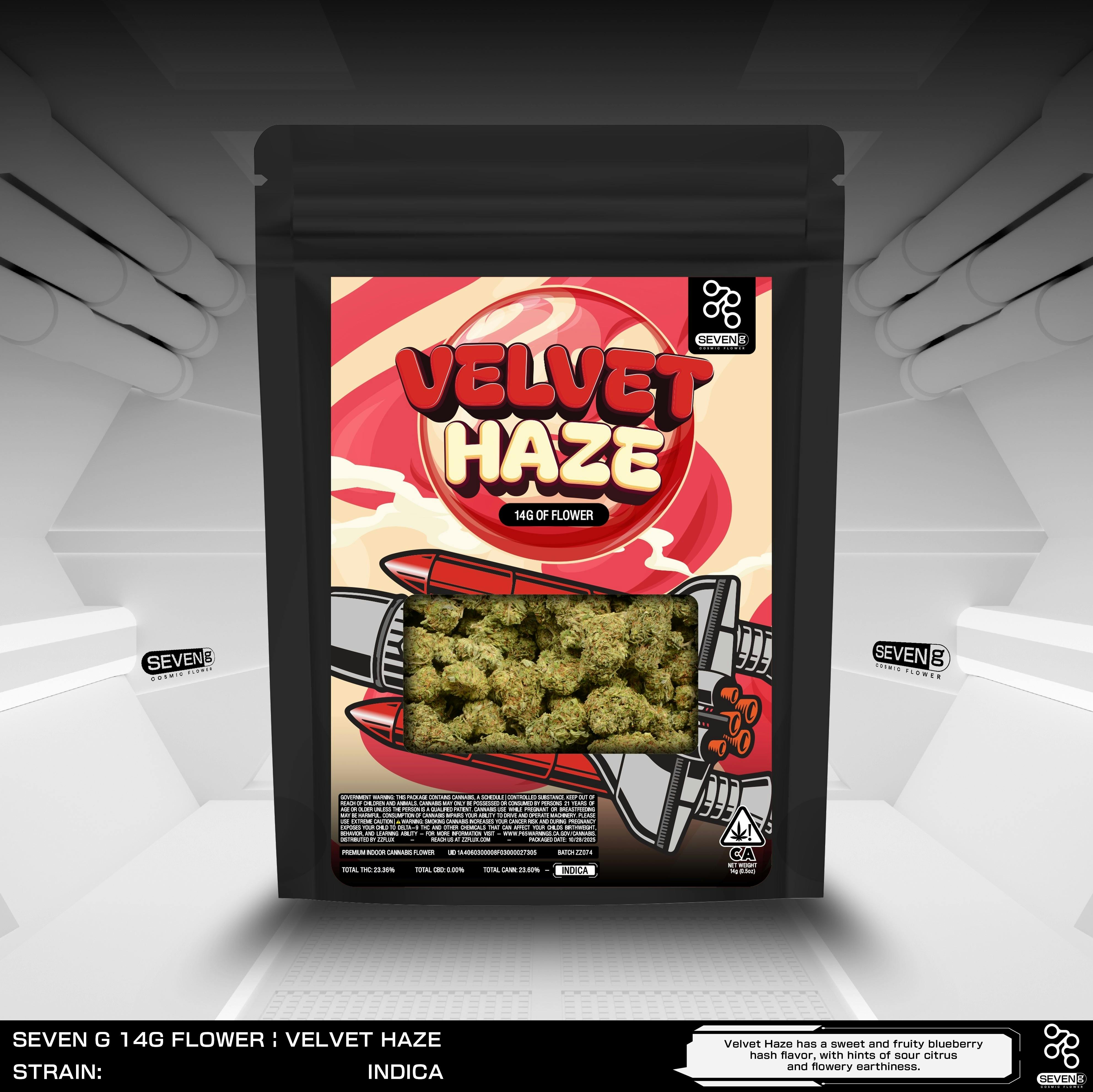 Velvet Haze Indica 14g bag by Seven G