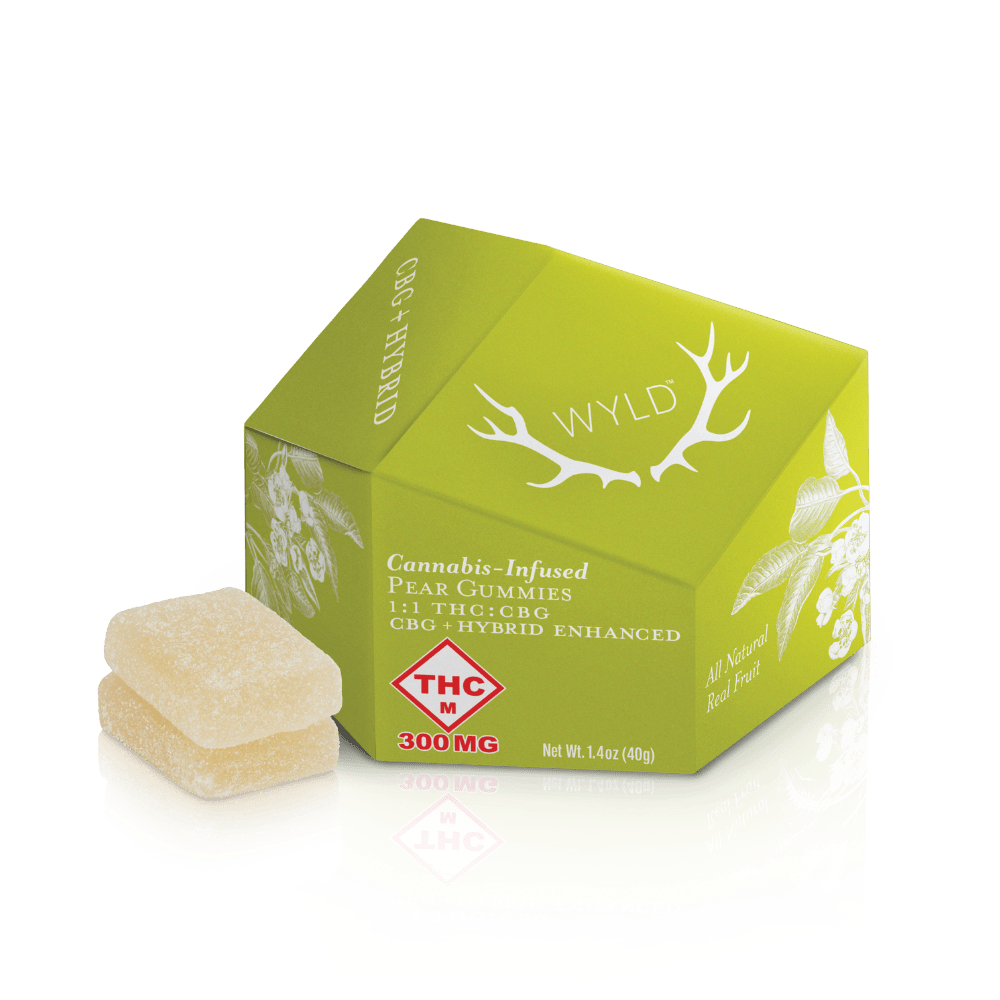 Pear 1:1 THC:CBG Hybrid Enhanced Gummies | 300mg | 10ct | 30mg/ea