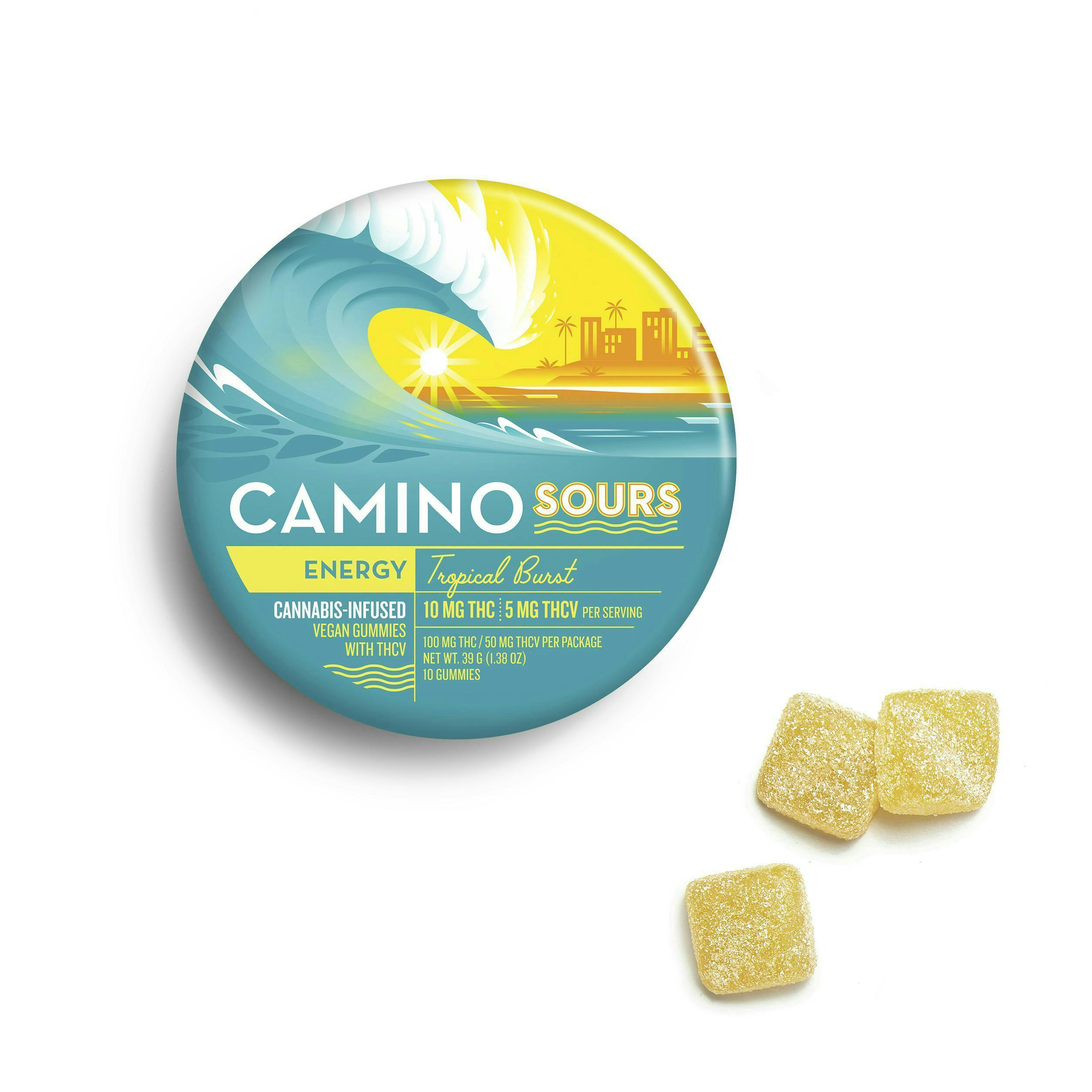 Camino Sours 'Energy' Tropical Burst Gummies 100MG THC/50MG THCv