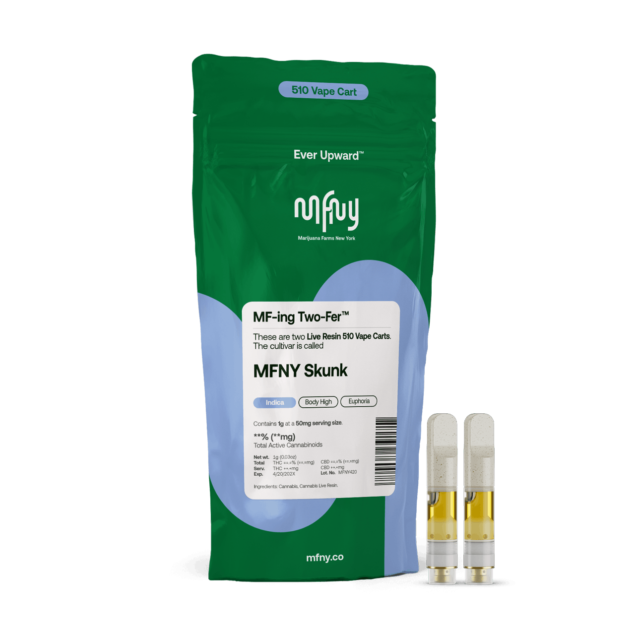 MFNY Skunk | Live Resin Cartridges | 0.5g each | 2pk