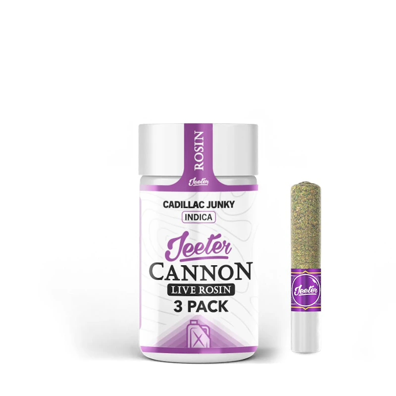 Jeeter Cadillac Junky · Live Rosin Cannons · Infused Minis · 0.5g ea · 3pk, Infused Pre-Rolls