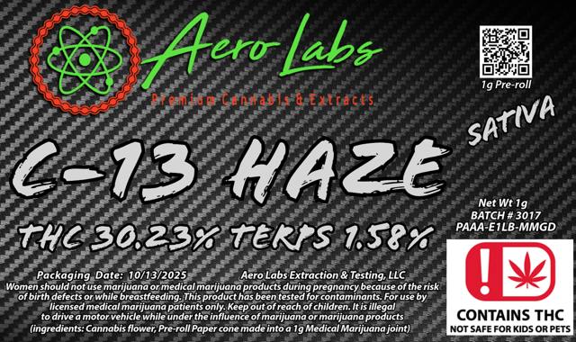 Aero Labs | C-13 Haze | Pre Roll | 1G