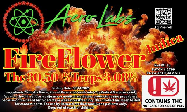 Aero Labs | Fire Flower | Pre Rolls | 2 Ounce Pack