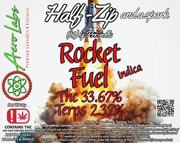 Aero Labs | Rocket Fuel | Half Zip & a Spark | 14G