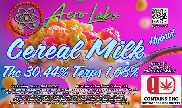 Aero Labs | Cereal Milk | Pre Roll | 1G