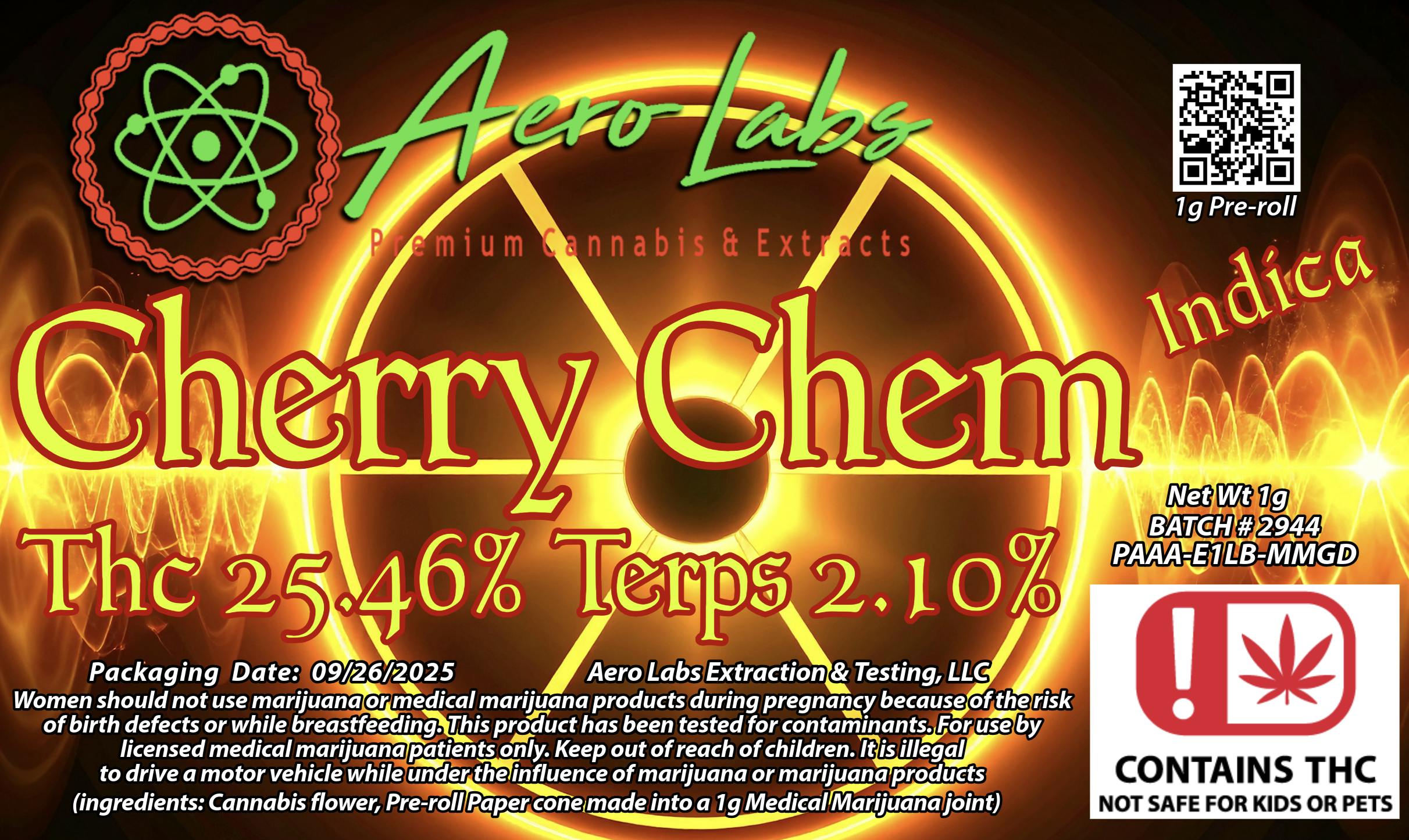 Aero Labs | Cherry Chem | Pre Roll | 1G