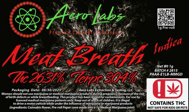 Aero Labs | Meat Breath | Pre Roll | 1G