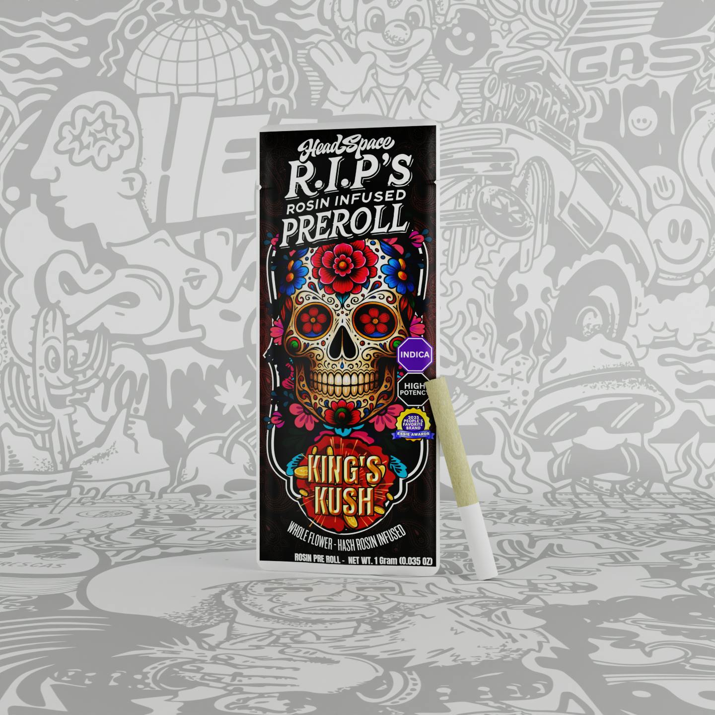 RIPs (Rosin Infused Preroll) - King's Kush by HeadSpace Alchemy
