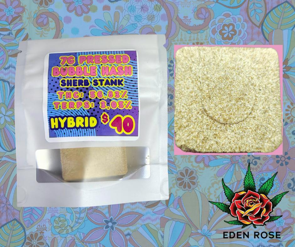 7G Pressed Bubble Hash Bar - Sherb Stank (Hybrid)